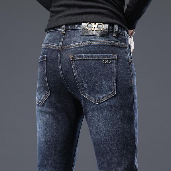 men's jeans autumn trousers cotton straight elastic italy ferraga brand business pants classic winter denim male, Blue
men's jeans autumn trousers cotton straight elastic italy ferraga brand business pants classic winter denim male, Blue