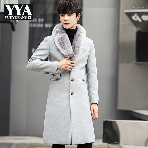 men winter fashion slim woolen overcoat fur collar business medium-long trench coat oversize 4xl gray warm casual windbreaker men's coa, Tan;black
men winter fashion slim woolen overcoat fur collar business medium-long trench coat oversize 4xl gray warm casual windbreaker men's coa, Tan;black