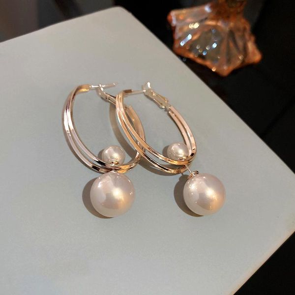 hoop & huggie trendy 14k real gold big pearl earrings for women korean fashion geometry jewelry s925 silver needle wedding party gift, Golden;silver
hoop & huggie trendy 14k real gold big pearl earrings for women korean fashion geometry jewelry s925 silver needle wedding party gift, Golden;silver