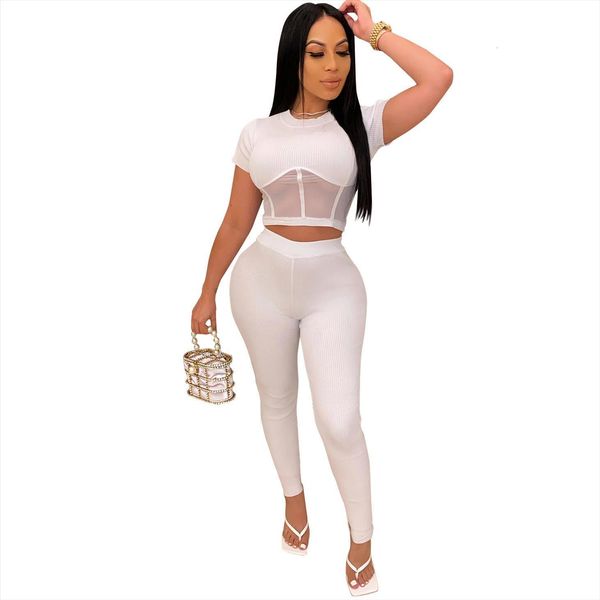 ribbed mesh two piece womens pants set outfits bodycon short sleeve crop 2 pc jogging femme wholesale, White
ribbed mesh two piece womens pants set outfits bodycon short sleeve crop 2 pc jogging femme wholesale, White