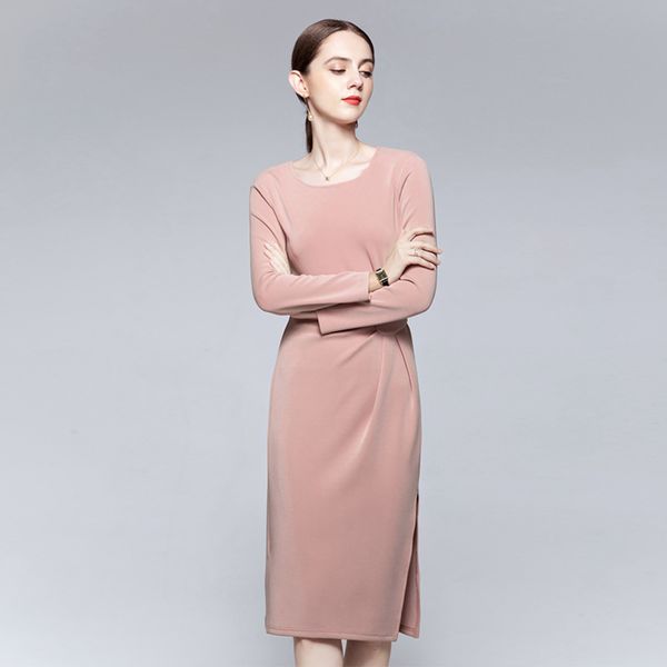 dress dressautumn style temperament lady medium length round neck long sleeve pleated waist split gentle pink skirt, Black;gray
dress dressautumn style temperament lady medium length round neck long sleeve pleated waist split gentle pink skirt, Black;gray