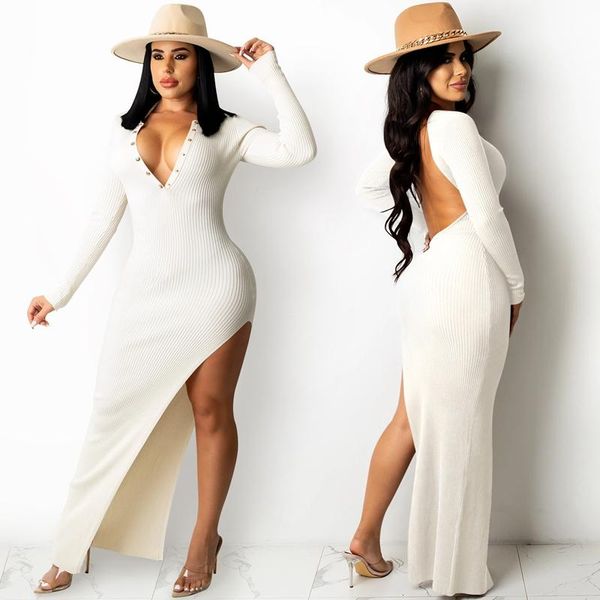 women's swimwear fall v-neck backless slit dress party maxi dresses for women gothic clothes club outfit streetwear y2k wholesale items, White;black
women's swimwear fall v-neck backless slit dress party maxi dresses for women gothic clothes club outfit streetwear y2k wholesale items, White;black