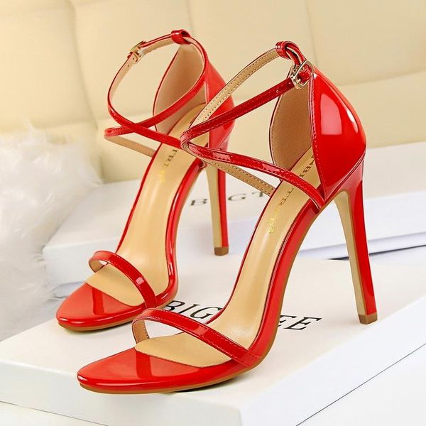 sandals show thin cross strap women patent leather concise summer high heels shoes open toe women's office, Black
sandals show thin cross strap women patent leather concise summer high heels shoes open toe women's office, Black