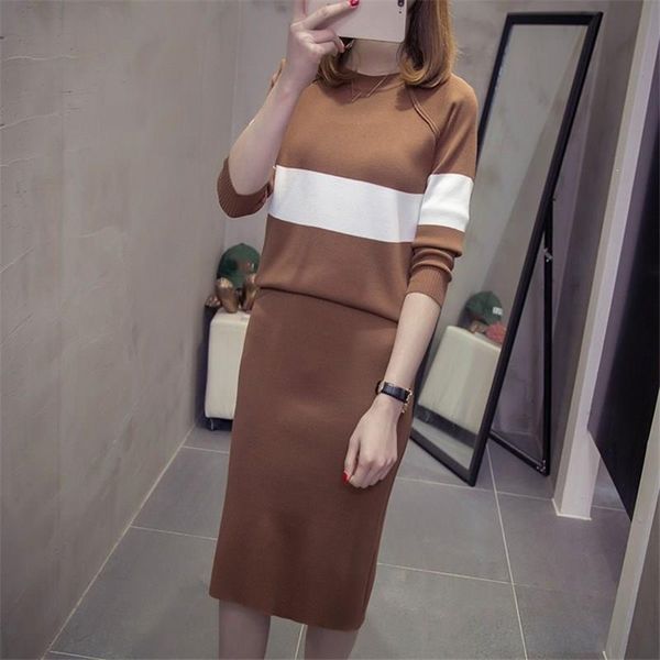 two piece dress women long sleeve pullovers sweater pencil skirt sets elegant woman knitted jumpers skirts suits, White
two piece dress women long sleeve pullovers sweater pencil skirt sets elegant woman knitted jumpers skirts suits, White