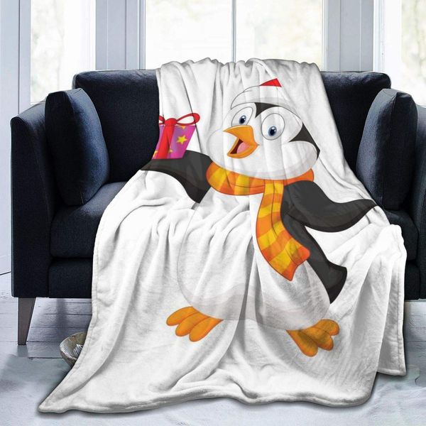 Blanket Flannel Fleece Blanket Friendly Penguin Character with Christmas Attire Holding an Ornate Box North Pole Lightweight
Blanket Flannel Fleece Blanket Friendly Penguin Character with Christmas Attire Holding an Ornate Box North Pole Lightweight