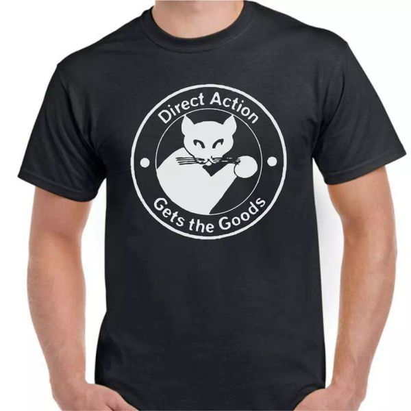 industrial workers direct action cat strike anti fascist union iww t shirt tee, White;black
industrial workers direct action cat strike anti fascist union iww t shirt tee, White;black