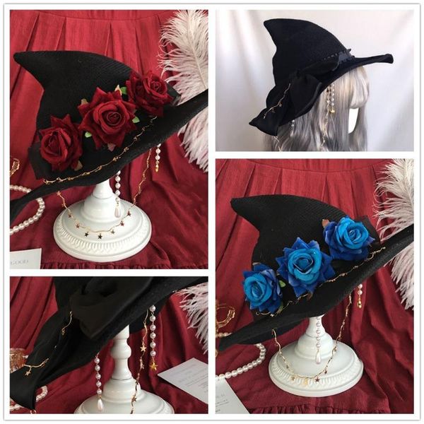 party hats cosplay accessories gothic magical girl big bow witch hat halloween rose flower wizard
party hats cosplay accessories gothic magical girl big bow witch hat halloween rose flower wizard