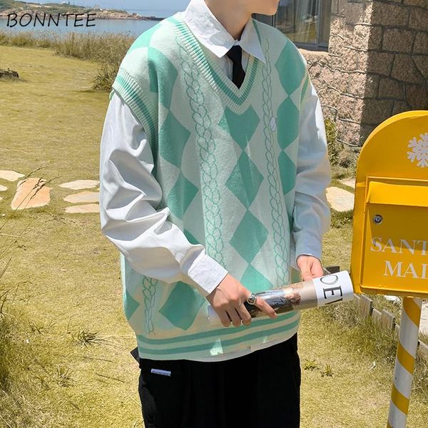 men's vests sweater vest men argyle leisure sleeveless v-neck students preppy style chic males teenagers knitwear harajuku fashion loos, Black;white
men's vests sweater vest men argyle leisure sleeveless v-neck students preppy style chic males teenagers knitwear harajuku fashion loos, Black;white