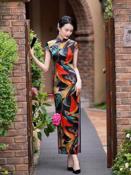 ethnic clothing oriental dress silk cheongsams print qipao dresses china style high-end long cheongsam chinese woman costume clothes, Red
ethnic clothing oriental dress silk cheongsams print qipao dresses china style high-end long cheongsam chinese woman costume clothes, Red