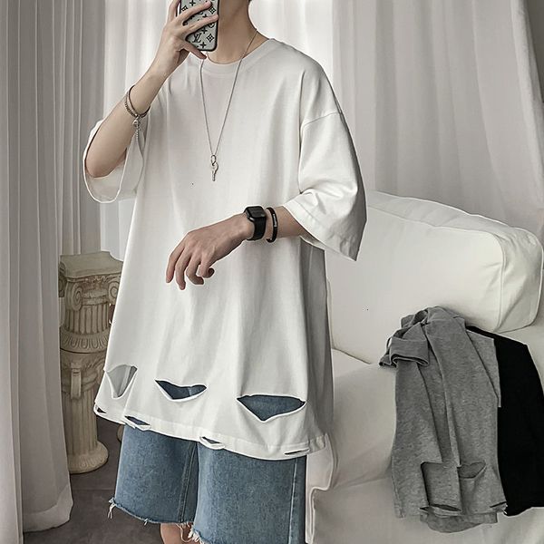 hoodies summer ripped t-shirt men's fashion casual hole t shirt men streetwear korean loose hip-hop short-sleeved tshirt mens m-xl, Black
hoodies summer ripped t-shirt men's fashion casual hole t shirt men streetwear korean loose hip-hop short-sleeved tshirt mens m-xl, Black
