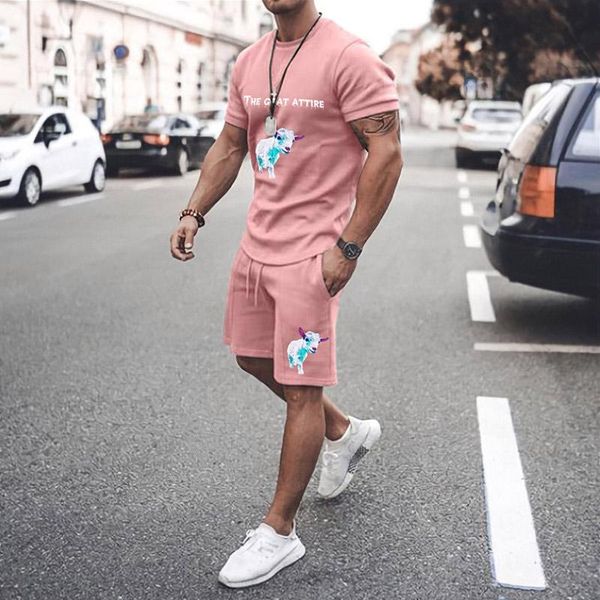 men's tracksuits fashion print sportswear suits short sleeve t shirt +shorts gym jogging sports set brand clothing 2 pieces sets, Gray
men's tracksuits fashion print sportswear suits short sleeve t shirt +shorts gym jogging sports set brand clothing 2 pieces sets, Gray