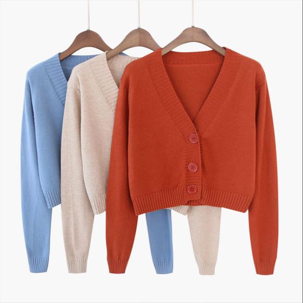 knitted v neck cardigan womens women sweater korean short single breasted long sleeve spring and autumn casual, White;black
knitted v neck cardigan womens women sweater korean short single breasted long sleeve spring and autumn casual, White;black