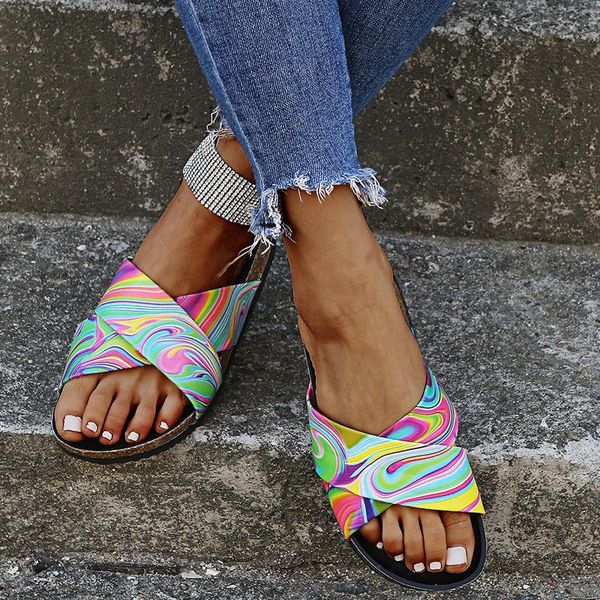 women's shoes cross straps colorful cows flat-bottom sandals and slippers one-step versatile durable, Black
women's shoes cross straps colorful cows flat-bottom sandals and slippers one-step versatile durable, Black