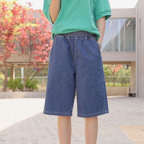 denim midpants loose tube summer high waist thin quarter pants elastic women, Blue
denim midpants loose tube summer high waist thin quarter pants elastic women, Blue