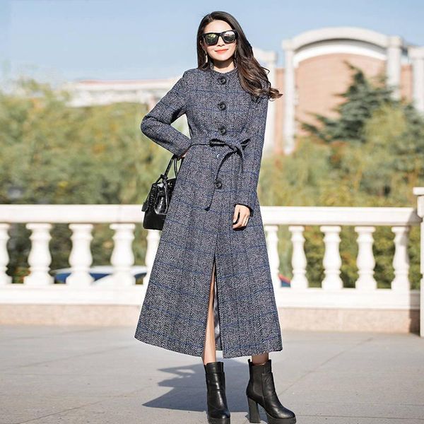 women's wool & blends woolen coat women classic long coats 2021 female trench autumn winter outerwear plaid, Black
women's wool & blends woolen coat women classic long coats 2021 female trench autumn winter outerwear plaid, Black