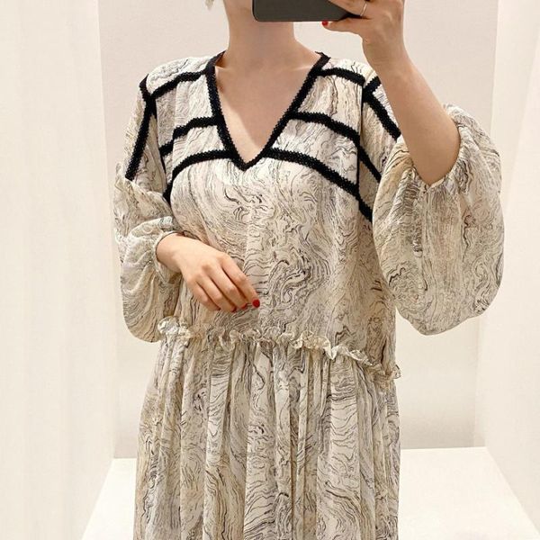 shengpalae spring autumn women vintage loose high waist slim was thin elegant lantern sleeve hit color maxi 537, Black;gray
shengpalae spring autumn women vintage loose high waist slim was thin elegant lantern sleeve hit color maxi 537, Black;gray
