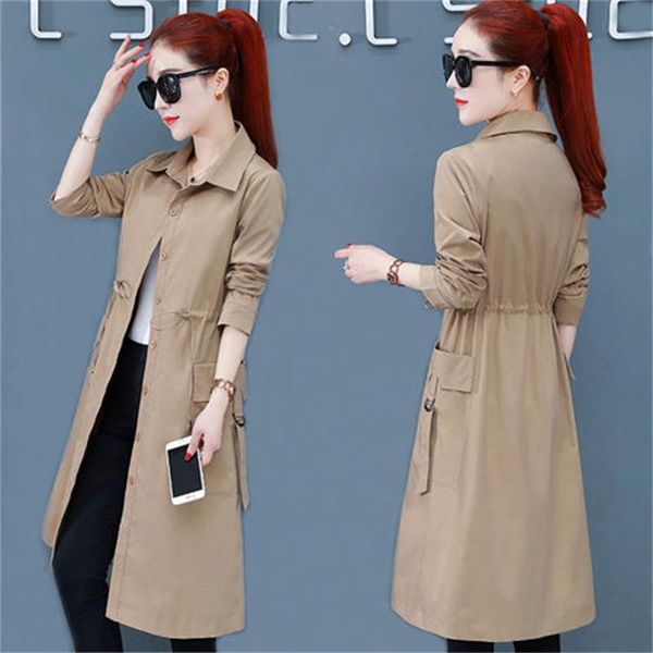 women's trench coats plus size windbreaker mid-length and thin spring summer autumn big pocket coat female temperament mother jacket, Tan;black
women's trench coats plus size windbreaker mid-length and thin spring summer autumn big pocket coat female temperament mother jacket, Tan;black