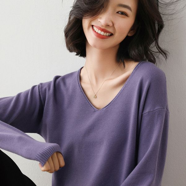 qrwr 2021 sweater women autumn fashion v ne casual long sleeve knitted pullovers loose solid color basic women sweater, Black;pink
qrwr 2021 sweater women autumn fashion v ne casual long sleeve knitted pullovers loose solid color basic women sweater, Black;pink