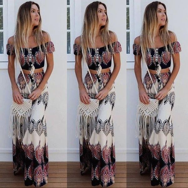 women's tracksuits boho print summer women strapless two piece set slash neck short sleeve crop &long skirts beach maxi suit fhhp, Gray
women's tracksuits boho print summer women strapless two piece set slash neck short sleeve crop &long skirts beach maxi suit fhhp, Gray
