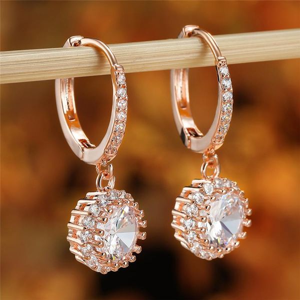 hoop & huggie female luxury white zircon earrings classic rose gold color wedding trendy bride round crystal for women, Golden;silver
hoop & huggie female luxury white zircon earrings classic rose gold color wedding trendy bride round crystal for women, Golden;silver