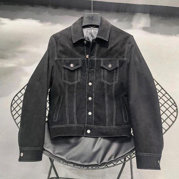 men's jackets andonaimi 2021 lapel leather jacket mixed sheepskin suede denim slim women's clothing, Black;brown
men's jackets andonaimi 2021 lapel leather jacket mixed sheepskin suede denim slim women's clothing, Black;brown