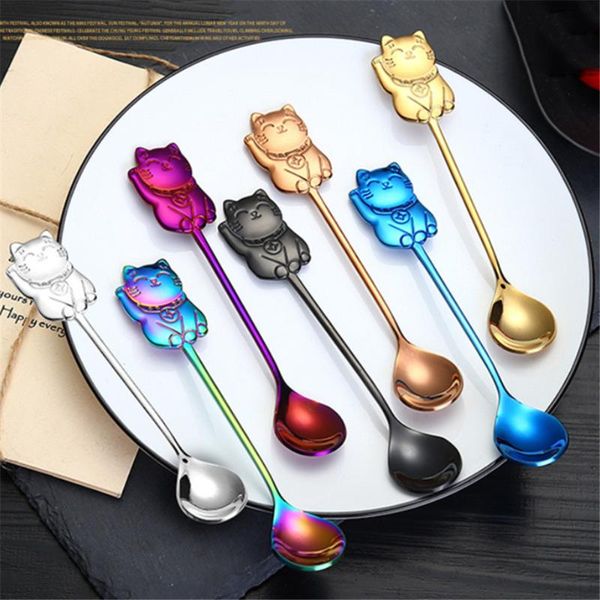spoons stainless steel lucky cat spoon for plates mini fruit cake dessert ice cream coffee kitchen accessories
spoons stainless steel lucky cat spoon for plates mini fruit cake dessert ice cream coffee kitchen accessories