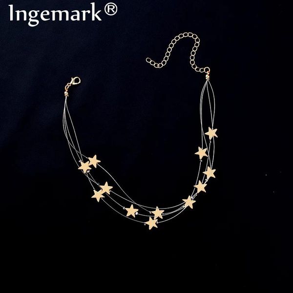 pendant necklaces steampunk multilayer steel wire chain necklace fashion geometric star gothic choker for women charm jewelry, Silver
pendant necklaces steampunk multilayer steel wire chain necklace fashion geometric star gothic choker for women charm jewelry, Silver
