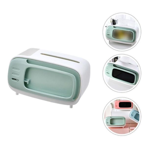 1pc home tissue box household remote control holder storage (green) boxes & napkins