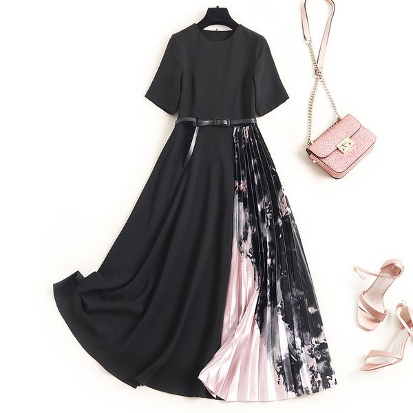 casual dresses summer short sleeve round neck black contrast color belted pleated mid-calf dress elegant oj239728 mli4, Black;gray
casual dresses summer short sleeve round neck black contrast color belted pleated mid-calf dress elegant oj239728 mli4, Black;gray