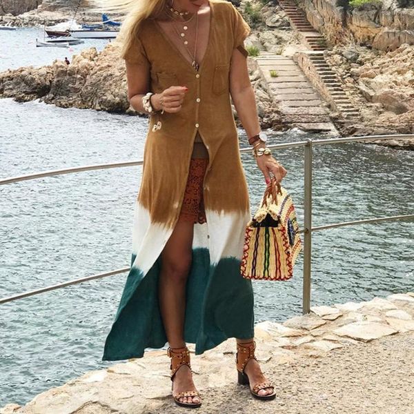 fashion patchwork long shirt spring summer colorblock v-neck shirts short sleeve trench cardigan women's blouse with buttons blouses &, White
fashion patchwork long shirt spring summer colorblock v-neck shirts short sleeve trench cardigan women's blouse with buttons blouses &, White