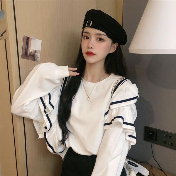 women's hoodies & sweatshirts sweet loose ruffles oversized hoodie clothing preppy style o-neck pullovers spring autumn female, Black
women's hoodies & sweatshirts sweet loose ruffles oversized hoodie clothing preppy style o-neck pullovers spring autumn female, Black