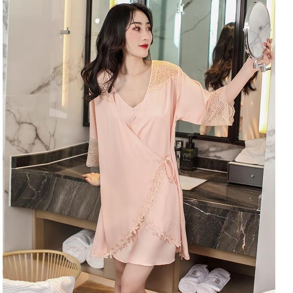 women's sleepwear lace floral women robe set loose 3/4 sleeve kimono bride dressing gown v-neck nightgown summer lingerie home, Black;red
women's sleepwear lace floral women robe set loose 3/4 sleeve kimono bride dressing gown v-neck nightgown summer lingerie home, Black;red