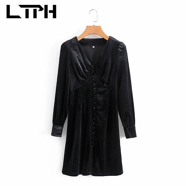 french simple v-neck long sleeve women dress vintage single breasted elegant suede high-waist dresses autumn 210427, Black;gray
french simple v-neck long sleeve women dress vintage single breasted elegant suede high-waist dresses autumn 210427, Black;gray