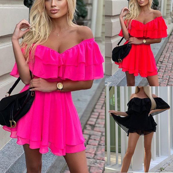 summer 2021 new selling european and american slim v-neck off shoulder a-line skirt fashion, White
summer 2021 new selling european and american slim v-neck off shoulder a-line skirt fashion, White