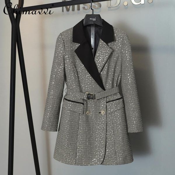 women's jackets high-end clothing 2021 autumn winter fashion tailored collar mid-length jacket long-sleeved slim fit elegant commute to, Black;brown
women's jackets high-end clothing 2021 autumn winter fashion tailored collar mid-length jacket long-sleeved slim fit elegant commute to, Black;brown