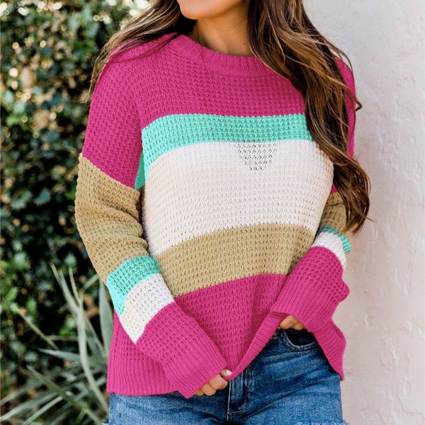 women's sweaters knitted casual raiow stripe sweater for women long sleeve o-neck patchwork color loose lady jumper autumn female cool, White;black
women's sweaters knitted casual raiow stripe sweater for women long sleeve o-neck patchwork color loose lady jumper autumn female cool, White;black