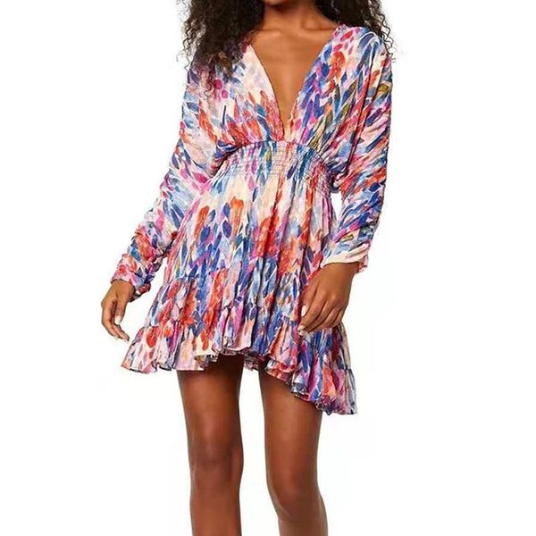 casual dresses high street est 2021 summer v-neck button puff sleeve beach style bohemian print chiffon silk mini dress, Black;gray
casual dresses high street est 2021 summer v-neck button puff sleeve beach style bohemian print chiffon silk mini dress, Black;gray