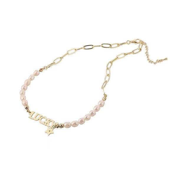 chains lucky letter pendant pearl chain necklace start shape korean style for girl party, Silver
chains lucky letter pendant pearl chain necklace start shape korean style for girl party, Silver