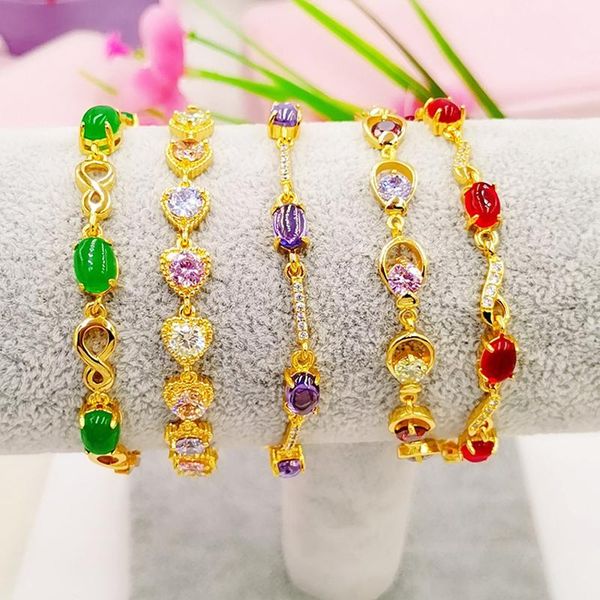 link, chain gold color cubic zircon bangle & bracelet for women / girls,fashion 24k filled pretty bridal wedding fine jewelry gift, Black
link, chain gold color cubic zircon bangle & bracelet for women / girls,fashion 24k filled pretty bridal wedding fine jewelry gift, Black