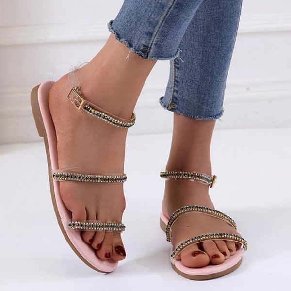 women's shoes summer buckle strap flat beach open toe breathable sandals rome ladies #h4, Black
women's shoes summer buckle strap flat beach open toe breathable sandals rome ladies #h4, Black