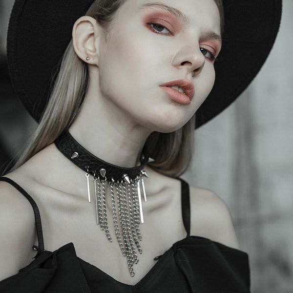 fashion punk elegant necklace temperament rivet metal tassel gothic girls party pendant necklaces, Silver
fashion punk elegant necklace temperament rivet metal tassel gothic girls party pendant necklaces, Silver