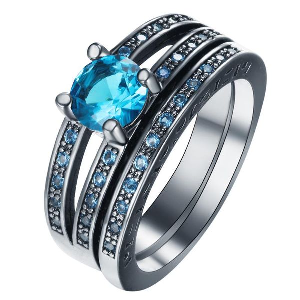 hainon vintage black gold color promise rings luxury band jewelry princess setting engagement blue zircon ring set for women wedding, Slivery;golden
hainon vintage black gold color promise rings luxury band jewelry princess setting engagement blue zircon ring set for women wedding, Slivery;golden