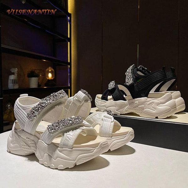 dress shoes genuine leather platform sandals female fairy style cross crystal belt casual sports and slippers, Black
dress shoes genuine leather platform sandals female fairy style cross crystal belt casual sports and slippers, Black
