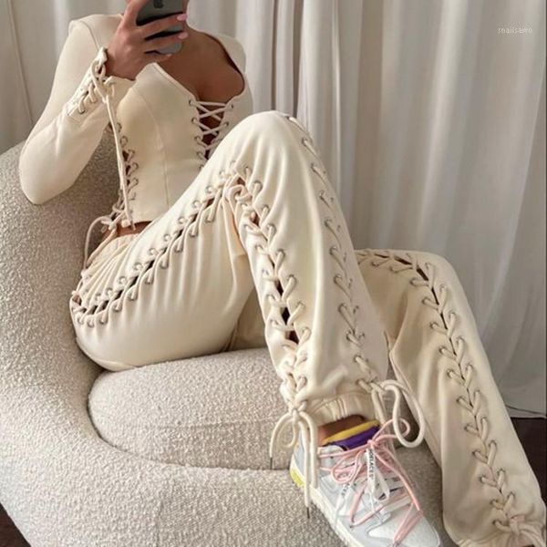 women's two piece pants vbpb 2021 ins high-end cross bandage club solid young heavy industry full sleeve long skinny women 2 set, White
women's two piece pants vbpb 2021 ins high-end cross bandage club solid young heavy industry full sleeve long skinny women 2 set, White