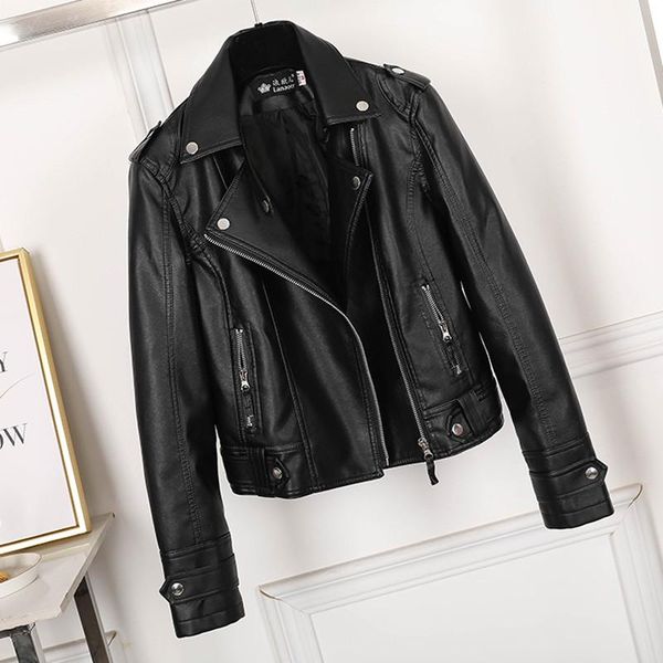 women's leather & faux 2021 women pu jacket spring autumn slim fashion punk outwear motorcycle short casual coat, Black
women's leather & faux 2021 women pu jacket spring autumn slim fashion punk outwear motorcycle short casual coat, Black