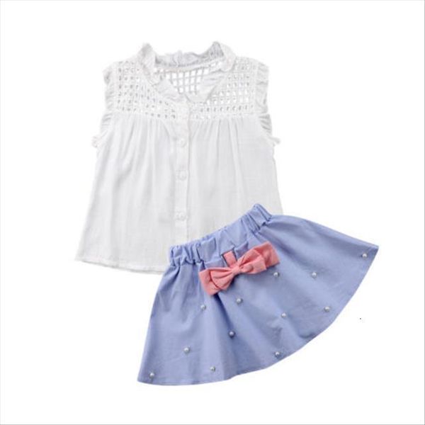 kid baby girl clothes ruffle neck shirt blouse bowknot tutu skirt outfits set 2pcs, White
kid baby girl clothes ruffle neck shirt blouse bowknot tutu skirt outfits set 2pcs, White