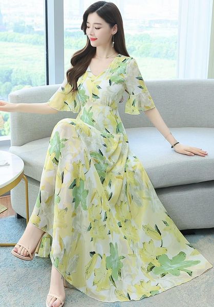 summer fashion women short-sleeved chiffon dress v-neck high waist backless floral print beach dresses party, White;black
summer fashion women short-sleeved chiffon dress v-neck high waist backless floral print beach dresses party, White;black