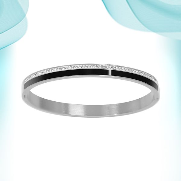 trendy single row mud diamond bangle epoxy buckle ladies titanium steel bracelet on hand fashion simple style women's accessories, Black
trendy single row mud diamond bangle epoxy buckle ladies titanium steel bracelet on hand fashion simple style women's accessories, Black