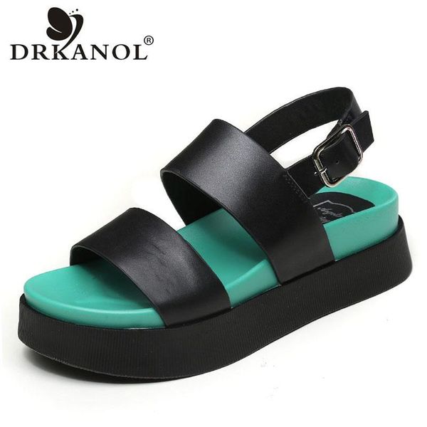 sandals drkanol brand 2021 women summer platform heel shoes open toe genuine leather mixed colors outside casual flat, Black
sandals drkanol brand 2021 women summer platform heel shoes open toe genuine leather mixed colors outside casual flat, Black