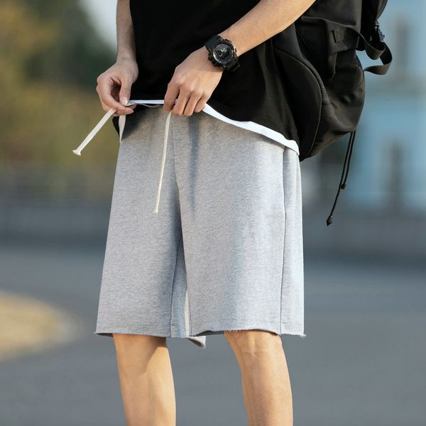 men shortssummer trend capris and handsome korean loose straight pants men's elastic belt shorts, White;black
men shortssummer trend capris and handsome korean loose straight pants men's elastic belt shorts, White;black